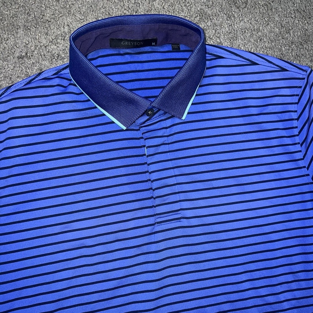 Greyson Golf Saranac Polo Mens Size Medium Maltese Blue/Shadow